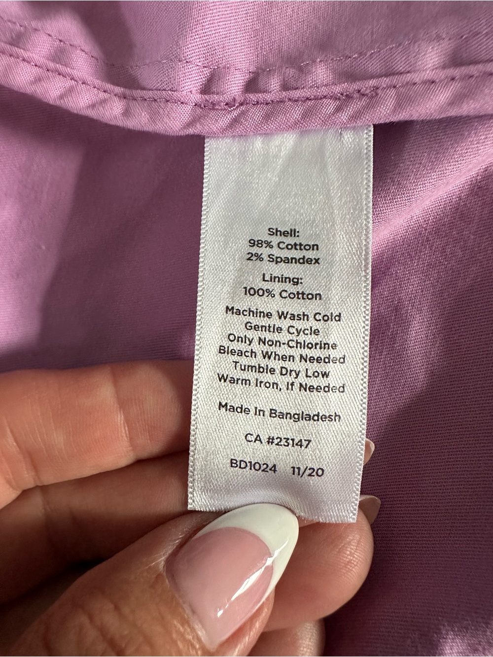 Talbots Petites 16P Lavender Purple Cotton Stretch Blazer Jacket 16 Petite - Picture 6 of 6